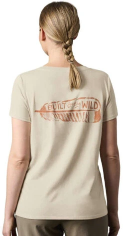 Yeti Womens Turkey Feather Short Sleeve V-Neck - Sand - X-Large